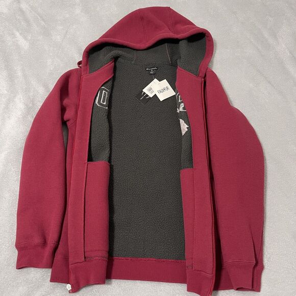 Washington State Cougars Hoodie Men Small Red Faux Fur Full Zip Jacket WSU - Picture 4 of 10